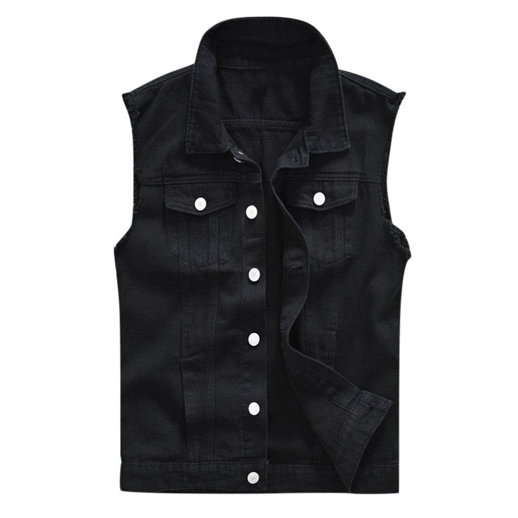 Men's New Fashion Sleeveless Denim Vest for Autumn Casual Wear - Estalios