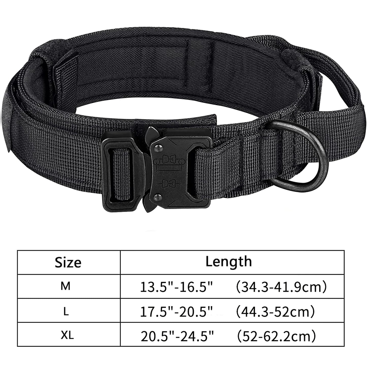 Tactical Dog Collar with Control Handle and Heavy Buckle