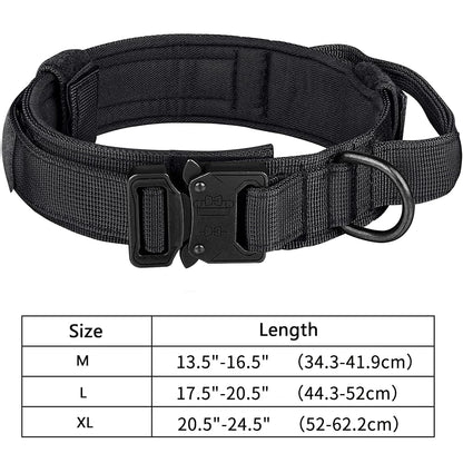 Tactical Dog Collar with Control Handle and Heavy Buckle