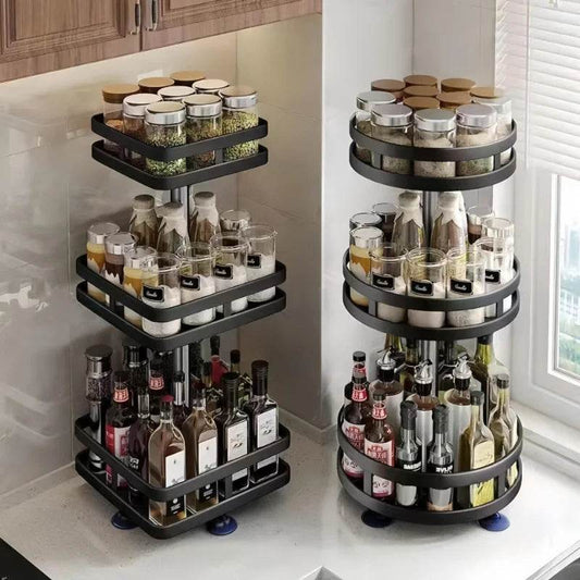 360 Rotation Spice Rack Multi-Layer Kitchen Organizer Tray - Estalios
