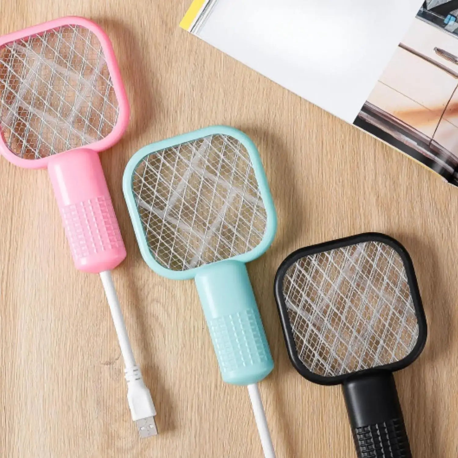 Compact USB Electric Mosquito Swatter with 5-Layer Security Net for Home and Camping