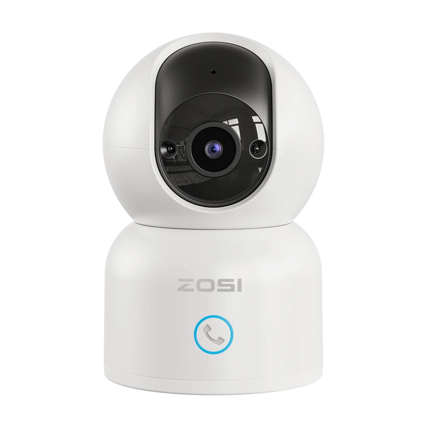 ZOSI Smart Baby Cams WiFi PTZ Auto Tracking AI 360° Panoramic Indoor Video Surveillance - Estalios