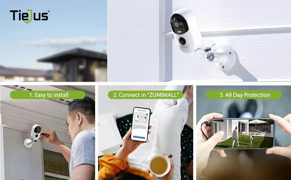 ZUMIMALL APP Security Wireless Outdoor Battery Cameras Night Vision - Estalios