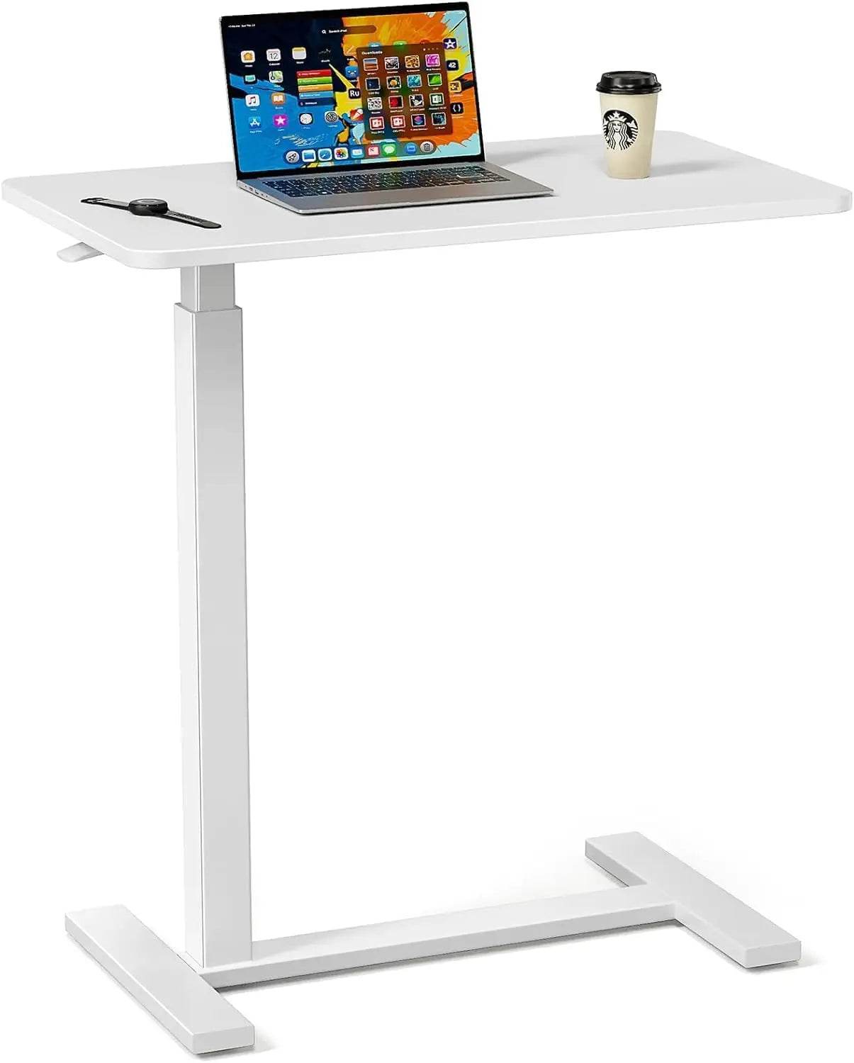 Adjustable Overbed Bedside Table with Wheels for Home Use - Estalios