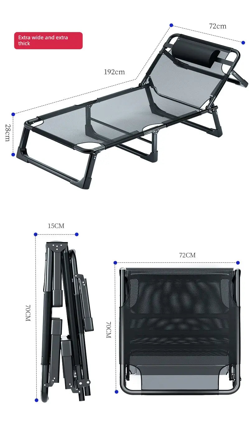 Comfortable Folding Bed with Adjustable Backrest for Adults During Office Lunch Breaks