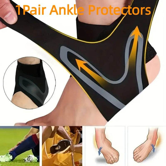 1 Pair Fitness Sports Ankle Brace Adjustable Compression Support - Estalios