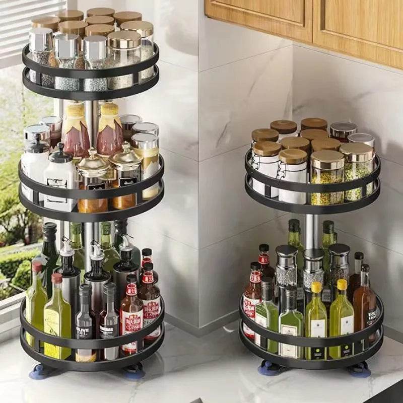 360 Rotation Spice Rack Multi-Layer Kitchen Organizer Tray - Estalios