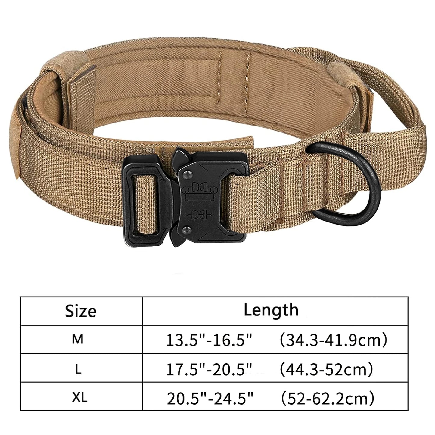 Tactical Dog Collar with Control Handle and Heavy Buckle