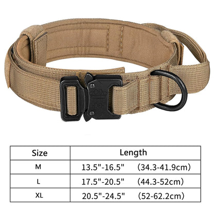 Tactical Dog Collar with Control Handle and Heavy Buckle