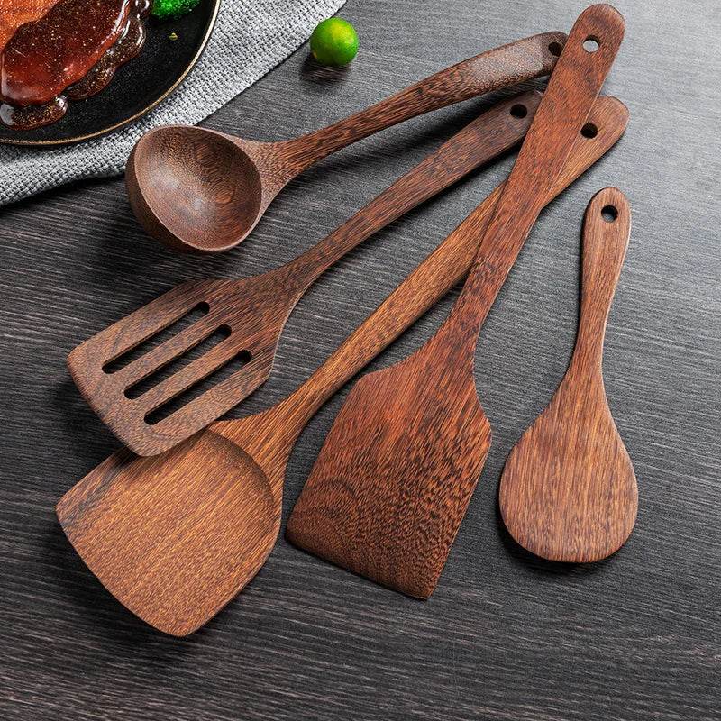 Kitchen Utensils Set Non-Stick Wooden Handle Cooking Tools - Estalios
