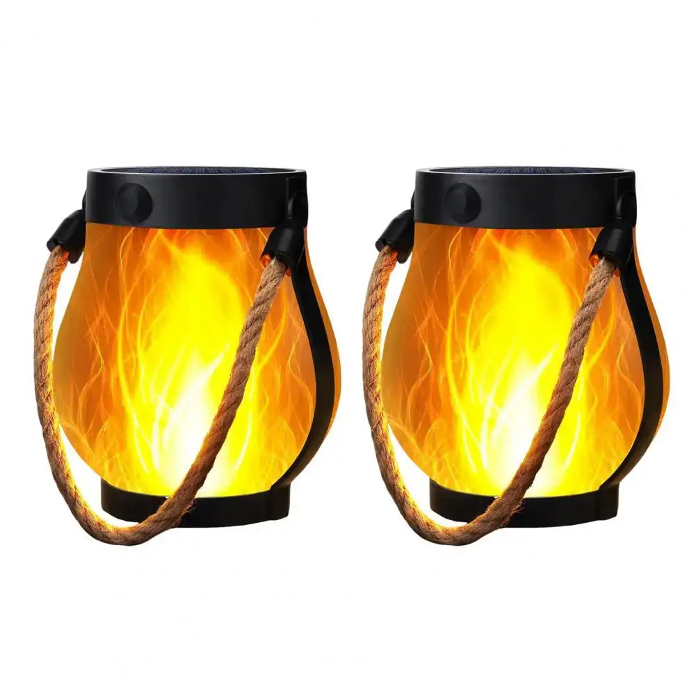 Solar Lantern Lights Waterproof Flickering Flame Garden Light Decorative Solar Hanging Lantern With 2 Modes For Yard