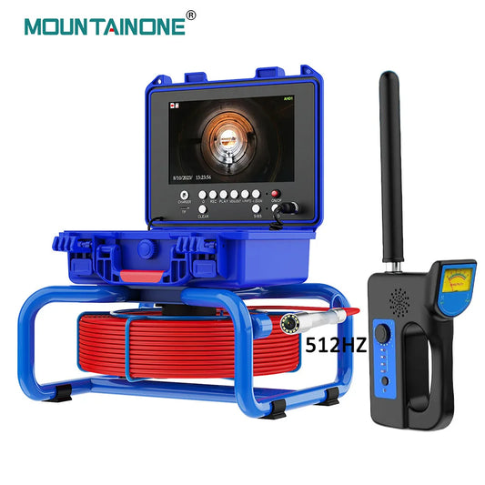 Sewer Camera with Locator,9" Pipe inspection Camera Self-Leveling 512HZ IP68 Waterproof Meter Counter DVR Drain Endoscope