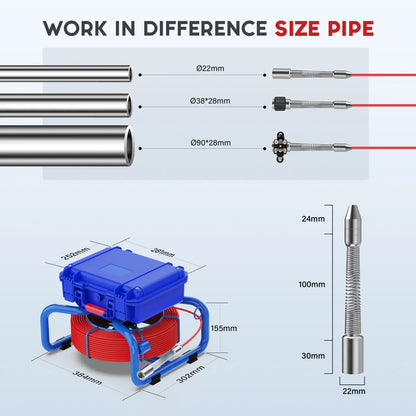 Sewer Camera with Locator,9" Pipe inspection Camera Self-Leveling 512HZ IP68 Waterproof Meter Counter DVR Drain Endoscope