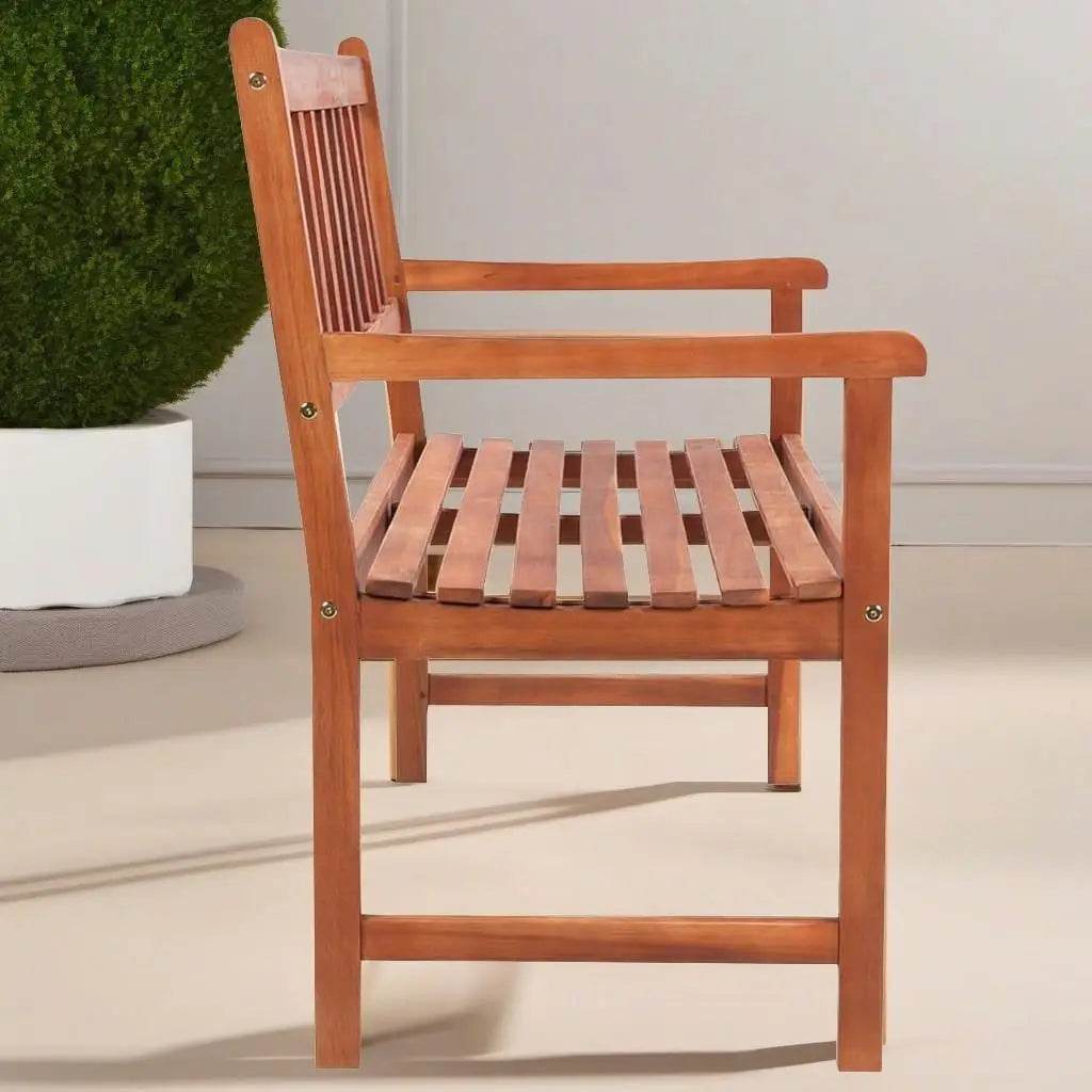 47.2” Acacia Wood Patio Bench with Cushion for Outdoor Relaxation - Estalios