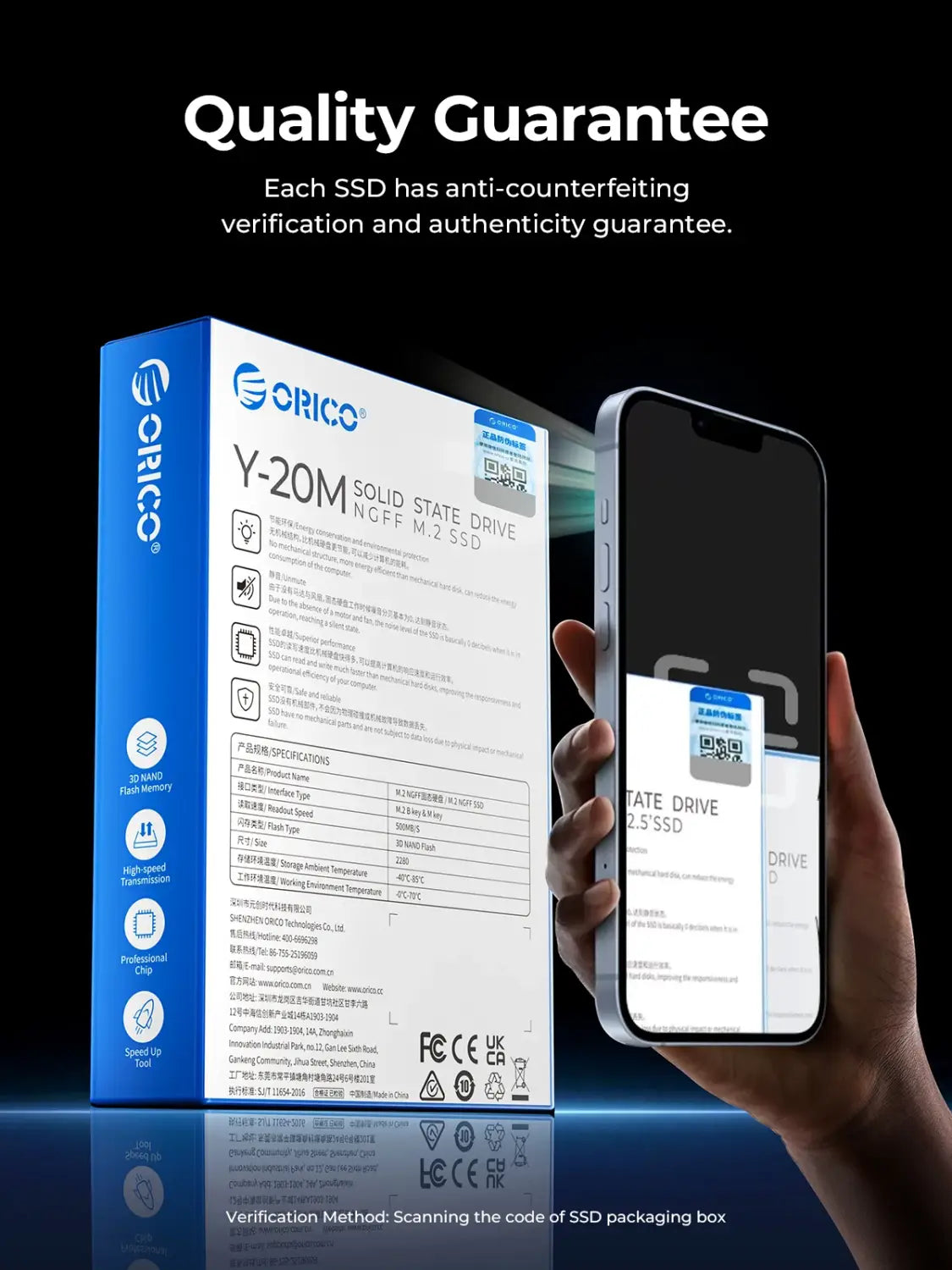 ORICO Y20M M.2 SATA SSD 1 TB 2 TB 4 TB für schnelles Speicher-Upgrade
