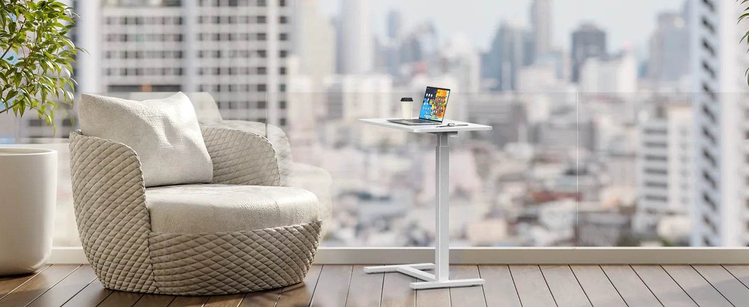 Adjustable Overbed Bedside Table with Wheels for Home Use - Estalios