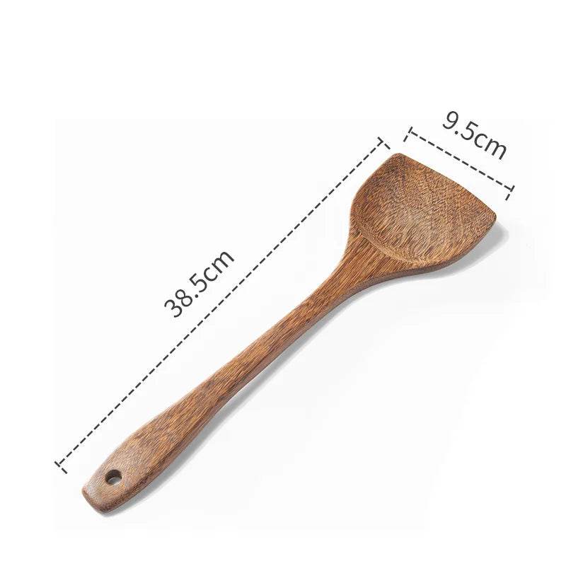 Kitchen Utensils Set Non-Stick Wooden Handle Cooking Tools - Estalios