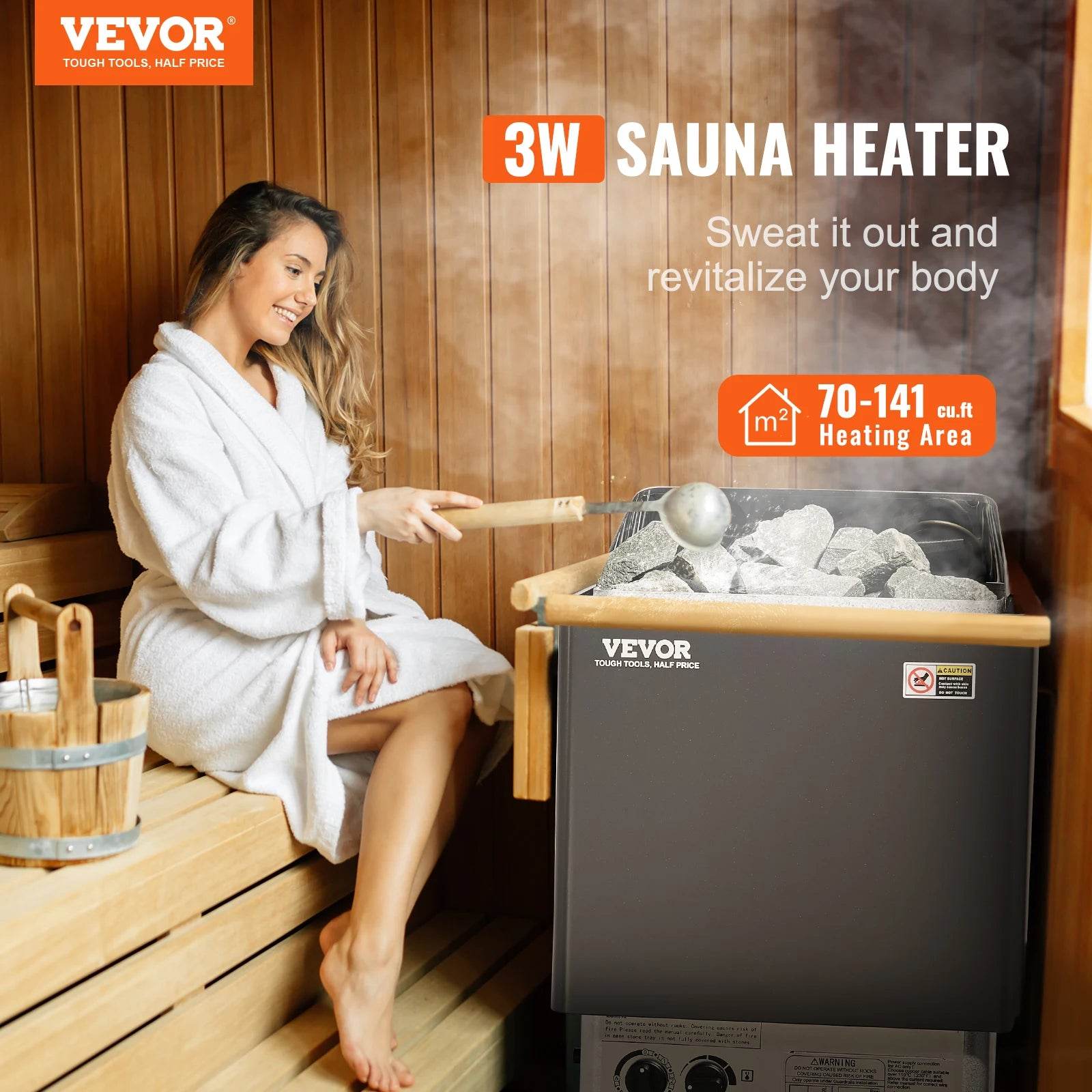 3KW Electric Sauna Heater with Internal Controller and Safety - Estalios