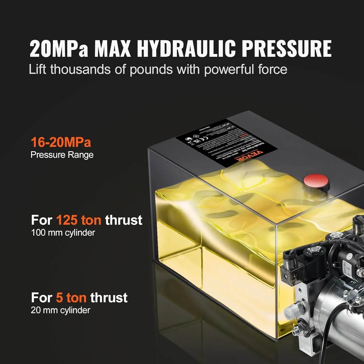 6 Quart Double Acting Hydraulic Pump for Dump Trailers - Estalios
