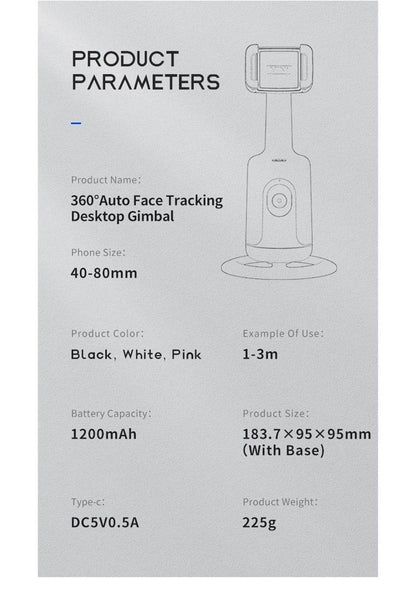 360 Rotation Gimbal Stabilizer With Selfie Tripod For TikTok - Estalios