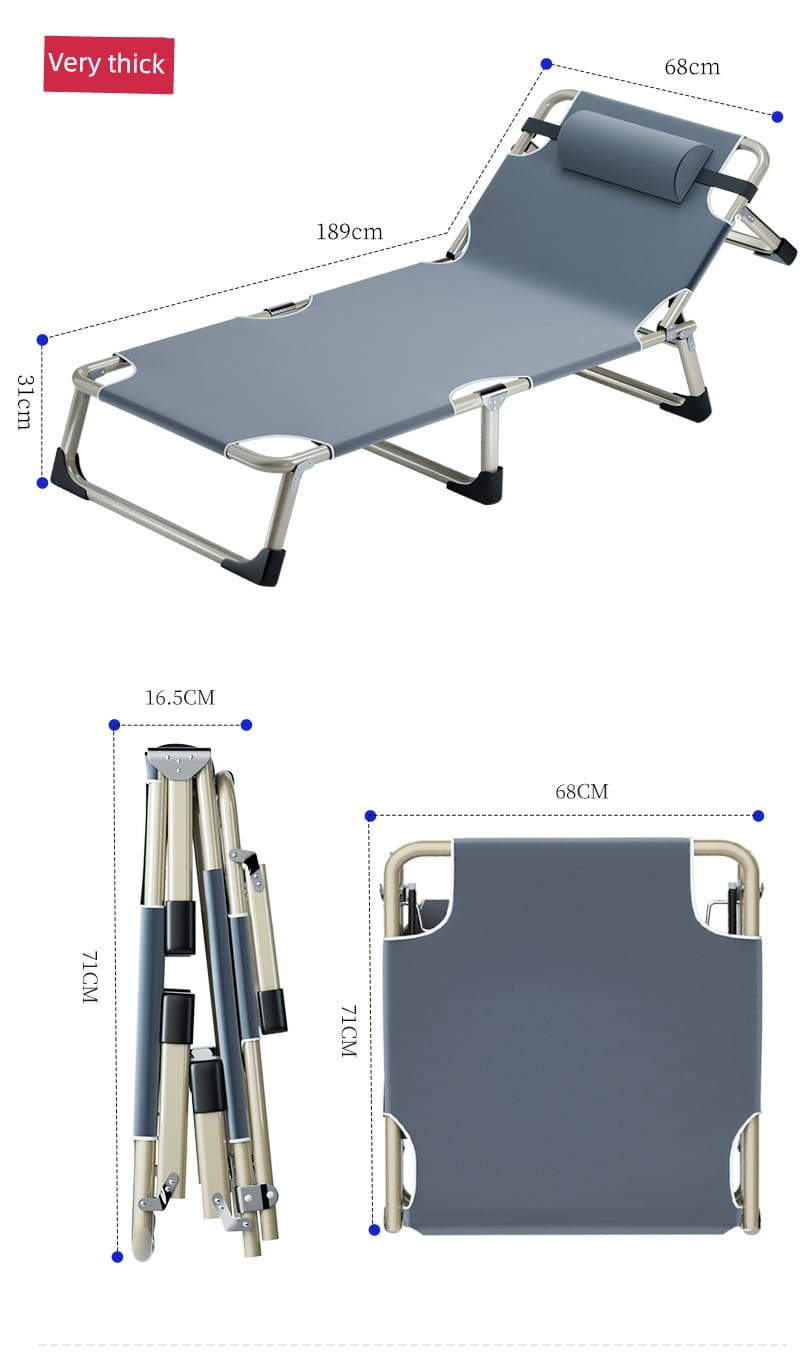 Comfortable Folding Bed with Adjustable Backrest for Adults During Office Lunch Breaks