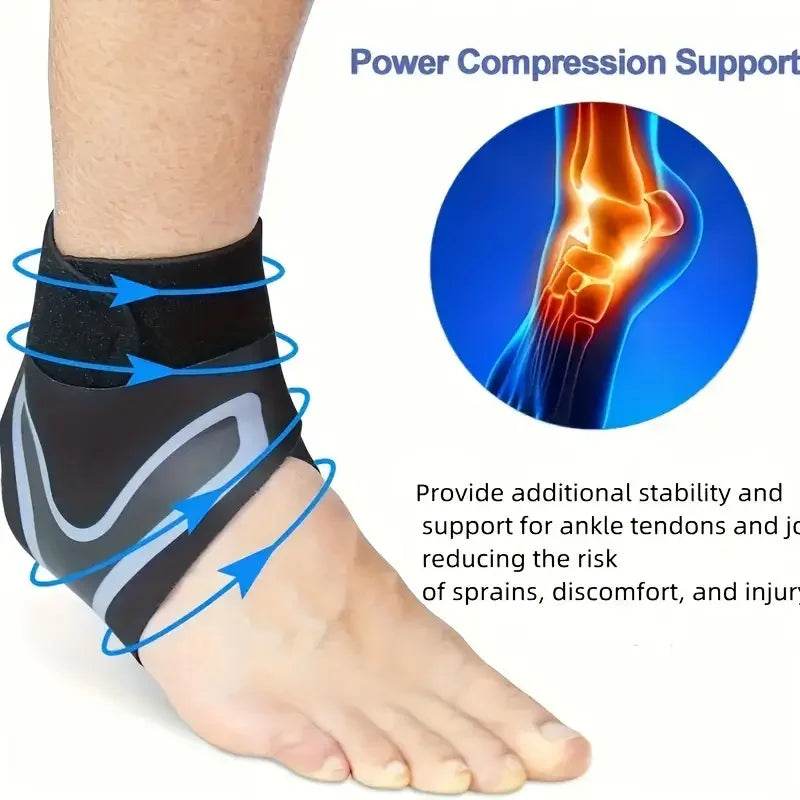 1 Pair Fitness Sports Ankle Brace Adjustable Compression Support - Estalios