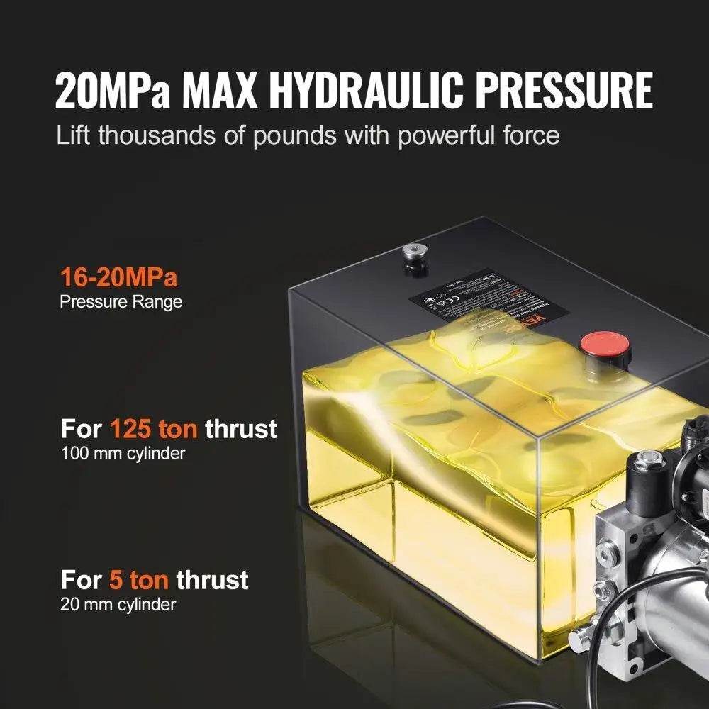 Hydraulic Pump for Dump Trailer, 20 Quart, 3200 PSI - Estalios
