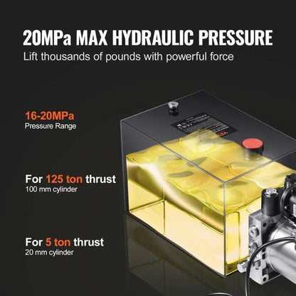 Hydraulic Pump for Dump Trailer, 20 Quart, 3200 PSI - Estalios