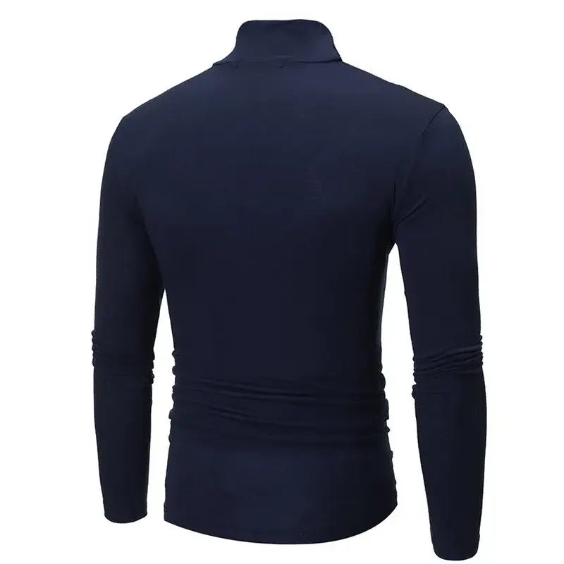 Slim Fit Royal Blue Autumn Winter Turtleneck