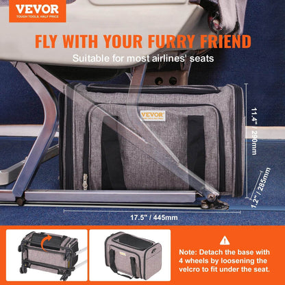Breathable Pet Cat Carrier Backpack with Wheels for Travel - Estalios