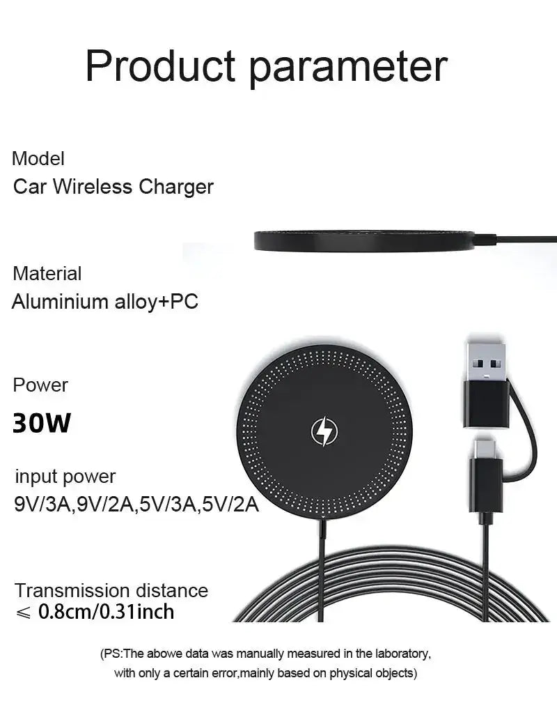 Cargador inalámbrico magnético de 30 W para iPhone y AirPods