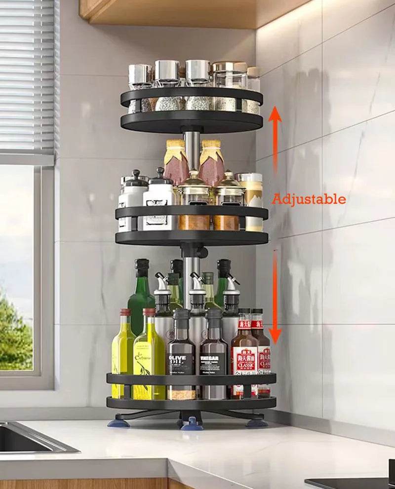 360 Rotation Spice Rack Multi-Layer Kitchen Organizer Tray - Estalios