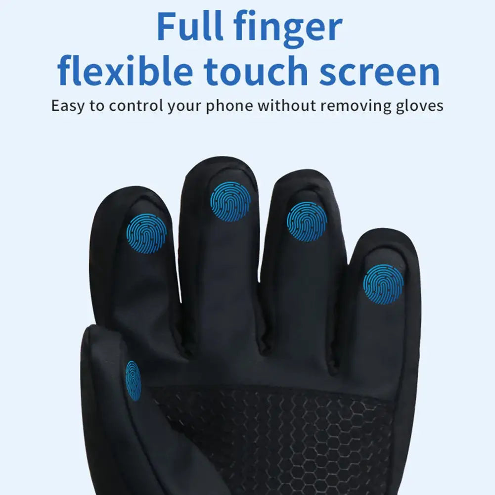 Calentador de manos eléctrico recargable de CC con 3 niveles de calor, guantes calefactables para motocicleta, pantalla táctil, invierno