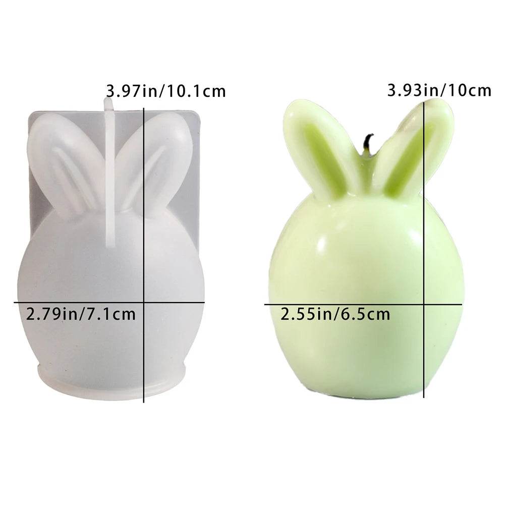 Easter Mold 3D Easter Bunny Egg Candle Silicone Mold Handmade DIY Easter Decorative Ornament Resin Mold Plaster Handicrafts - Estalios