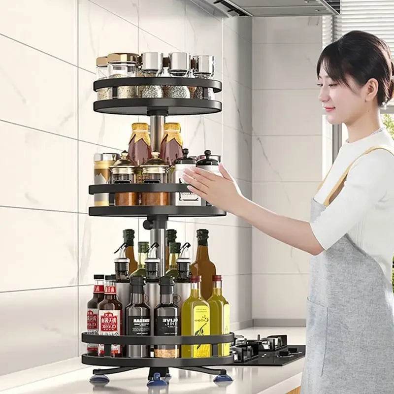 360 Rotation Spice Rack Multi-Layer Kitchen Organizer Tray - Estalios