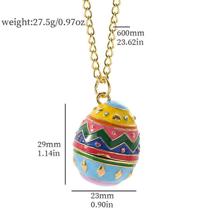 New Design Sanrios Hello Kitty Easter Egg Pendant Necklace Creativity Kuromi Charms Can Opened Easter Egg Toy Necklace - Estalios