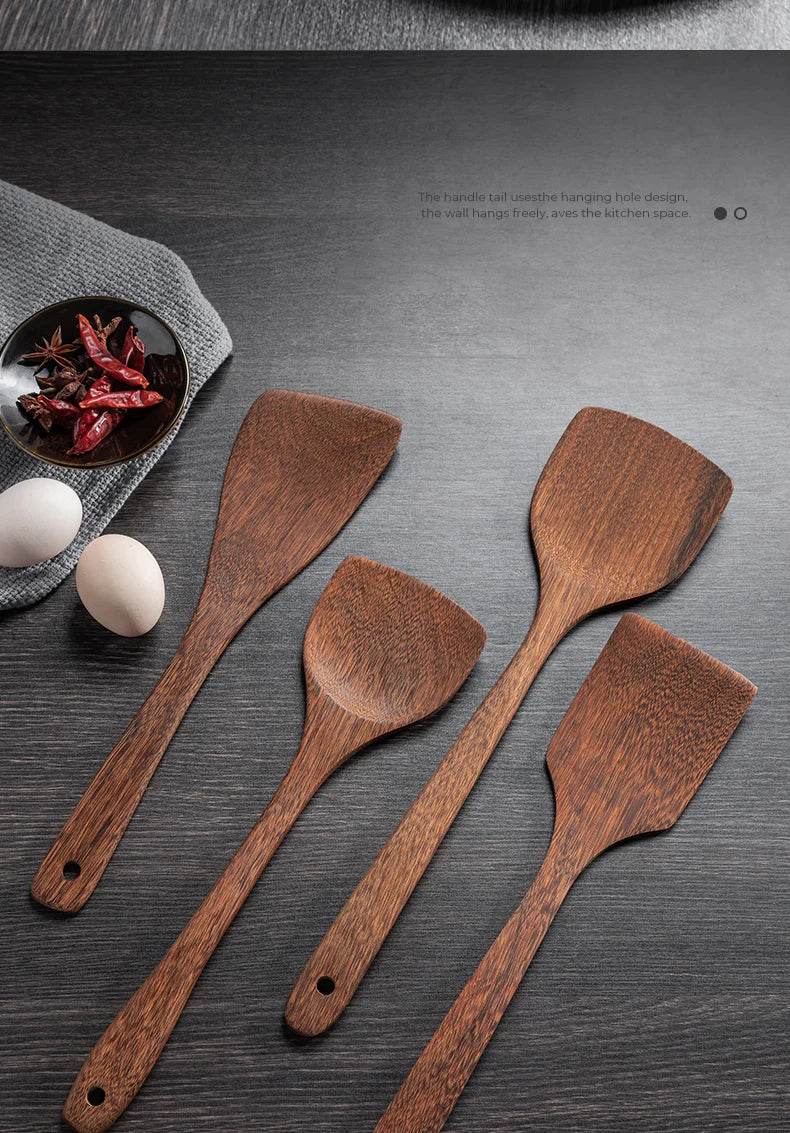 Kitchen Utensils Set Non-Stick Wooden Handle Cooking Tools - Estalios