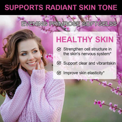 Evening Primrose Oil Supplement Capsules for Healthy Skin - Estalios