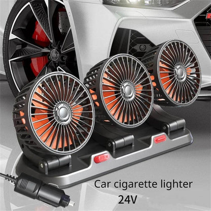 360° Adjustable Car Fan 3 Heads Electric USB 12V/24V - Estalios