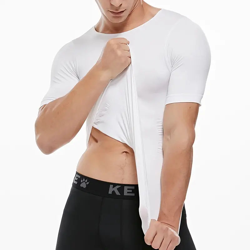 Camiseta moldeadora de pérdida de peso para hombre, camiseta de compresión adelgazante