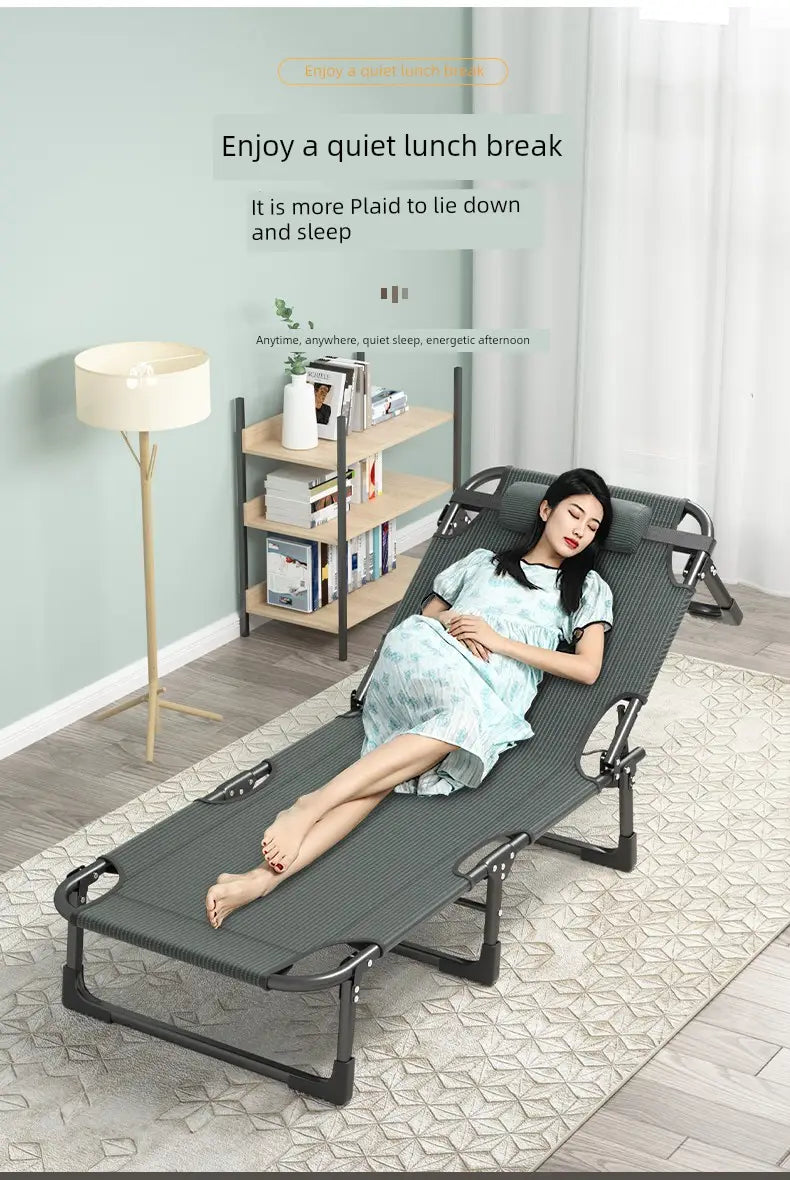 Jie’an Xi Lunch Break Folding Bed Single Bed Adult Office Station Siesta Appliance Recliner Simple Bed Camp Bed