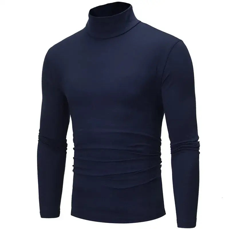 Slim Fit Royal Blue Autumn Winter Turtleneck