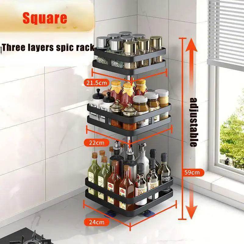 360 Rotation Spice Rack Multi-Layer Kitchen Organizer Tray - Estalios