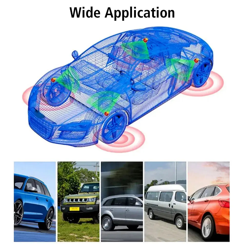 Automotive application illustration for Tire Pressure Monitoring System with solar sensors