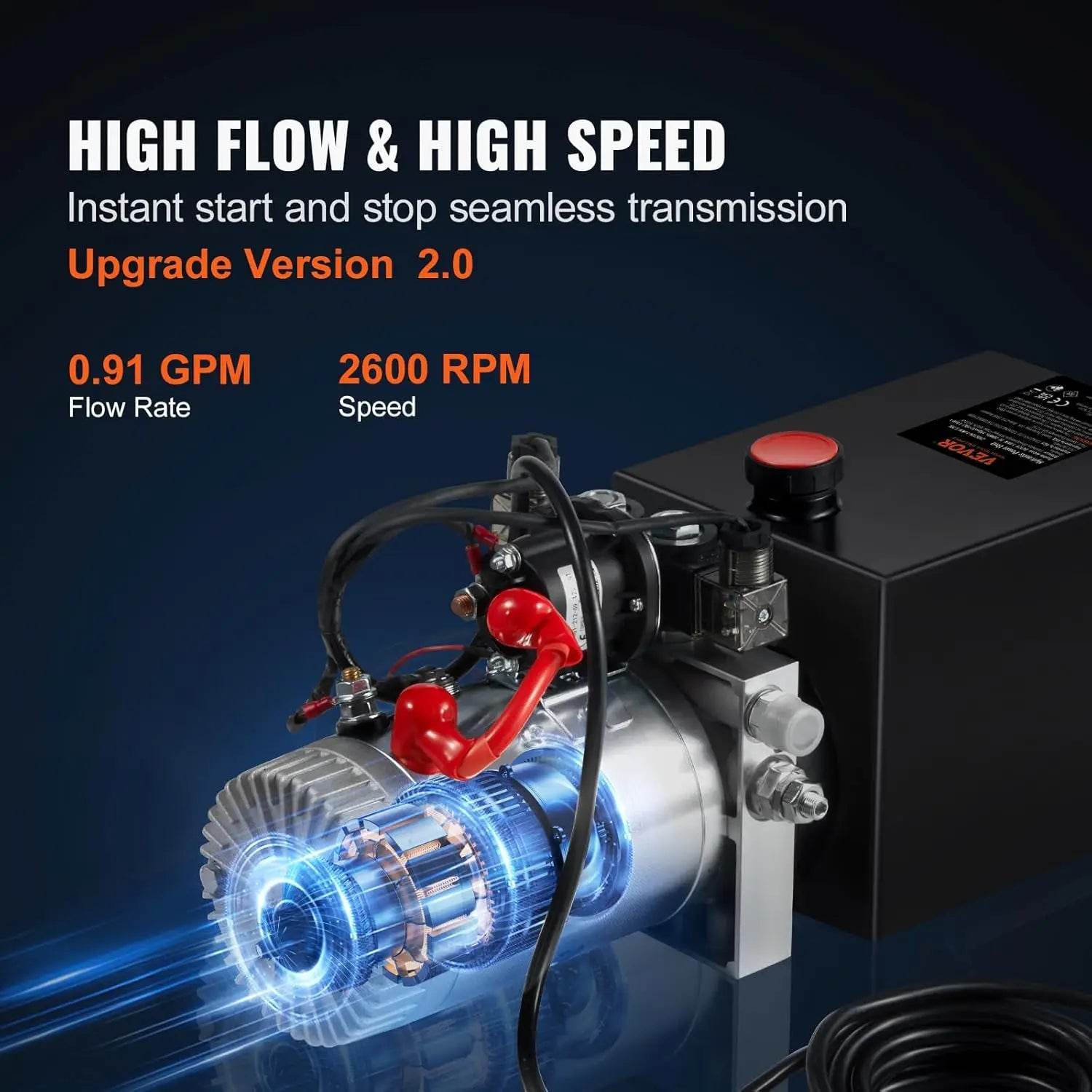 6 Quart Double Acting Hydraulic Pump for Dump Trailers - Estalios