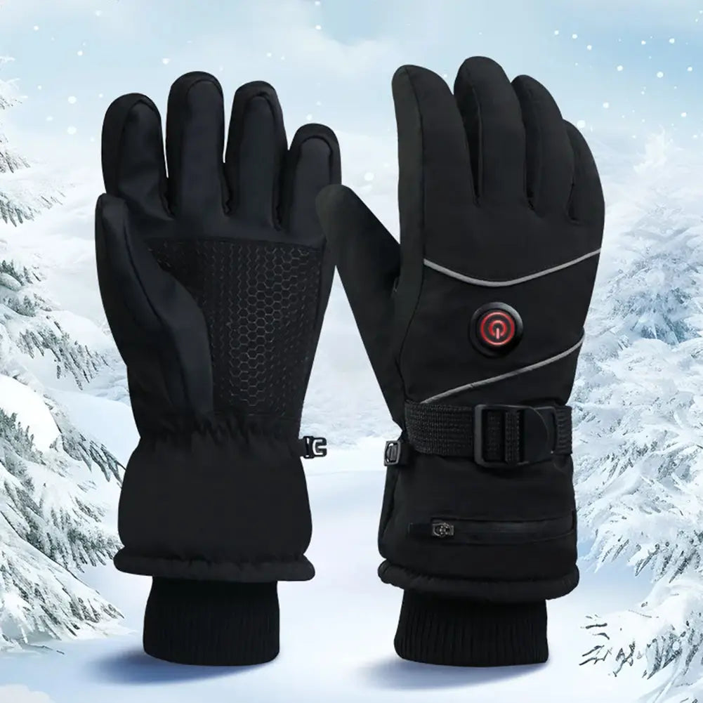 Calentador de manos eléctrico recargable de CC con 3 niveles de calor, guantes calefactables para motocicleta, pantalla táctil, invierno