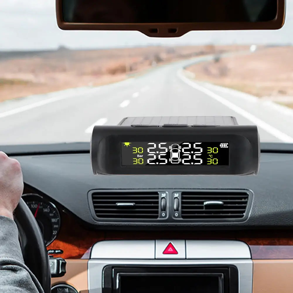 Tire Pressure Monitoring System with 4 sensors for car safety and fuel savings