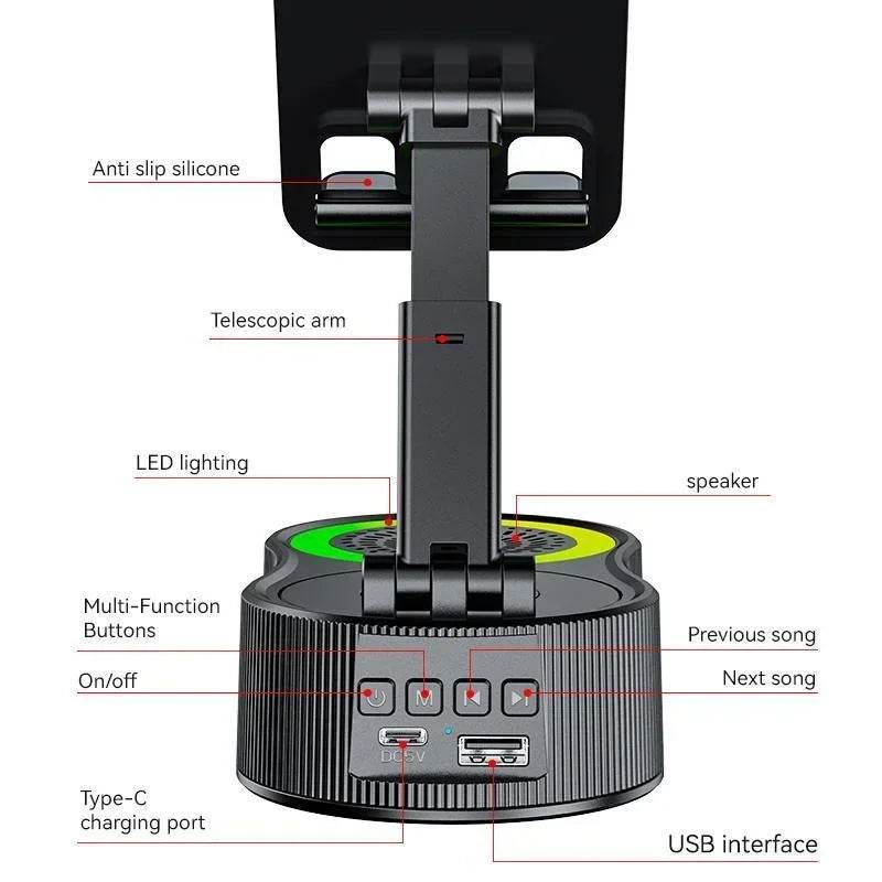 360° Rotatable Adjustable Phone Holder Wireless Speaker - Estalios