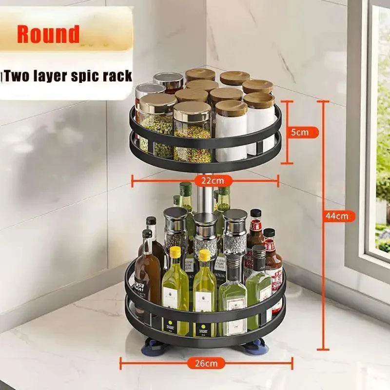 360 Rotation Spice Rack Multi-Layer Kitchen Organizer Tray - Estalios