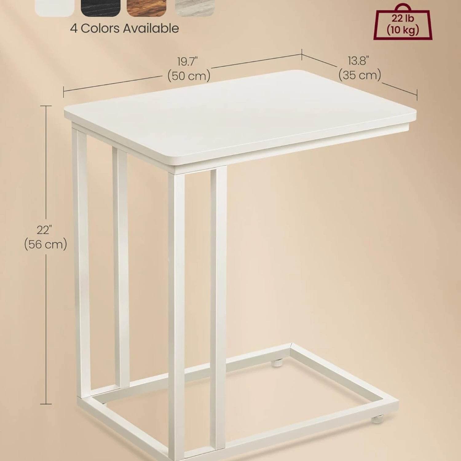 Coffee Laptop Mobile Tablet, Industrial Side Table on Wheels - Estalios